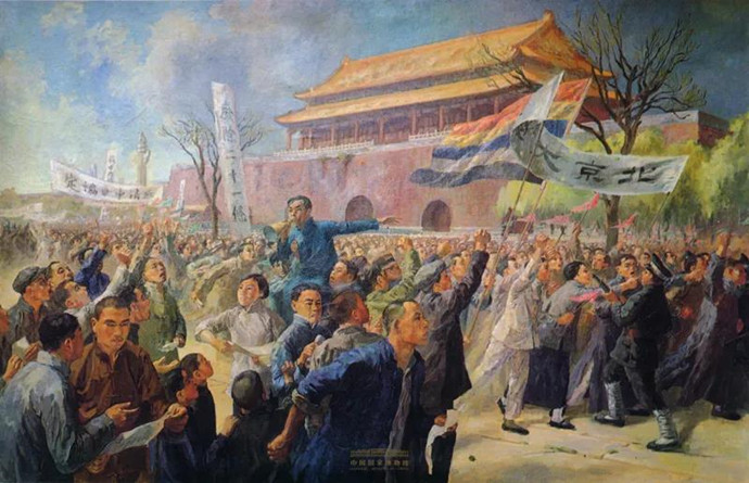 周令釗《五四運(yùn)動》油畫，1951年，中國國家博物館藏.jpg